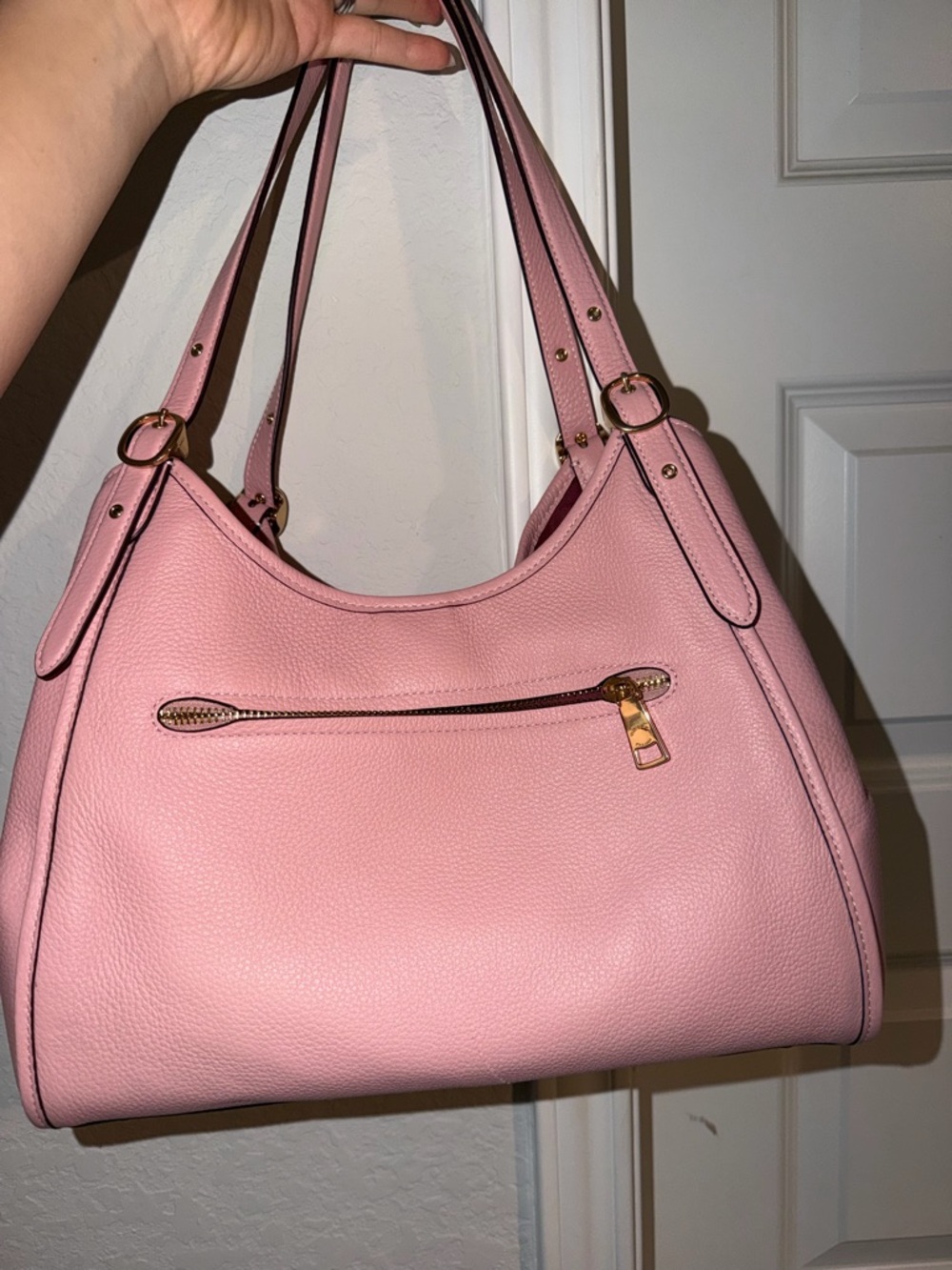 Coach Erin Peony Pink Pebbled Leather Shoulder Bag - Picture 2 of 5